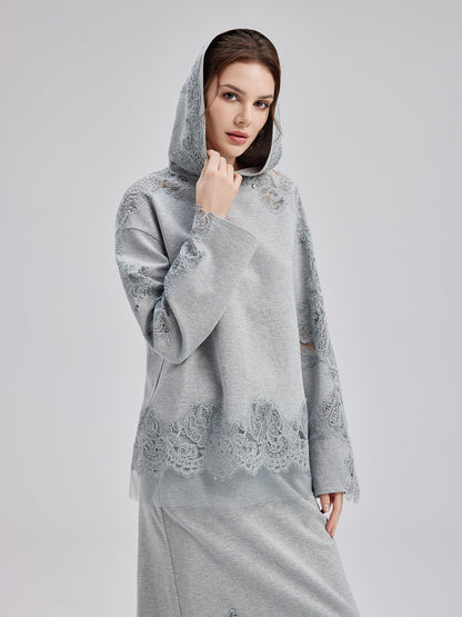 Lace-Detail Knit Set