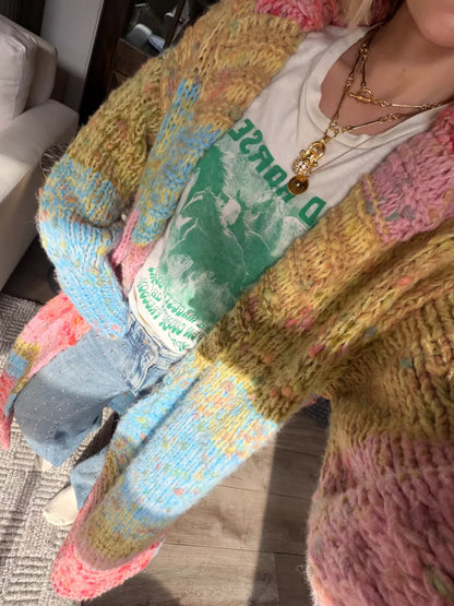 Collared Ombre Duster Sweater Cardigan