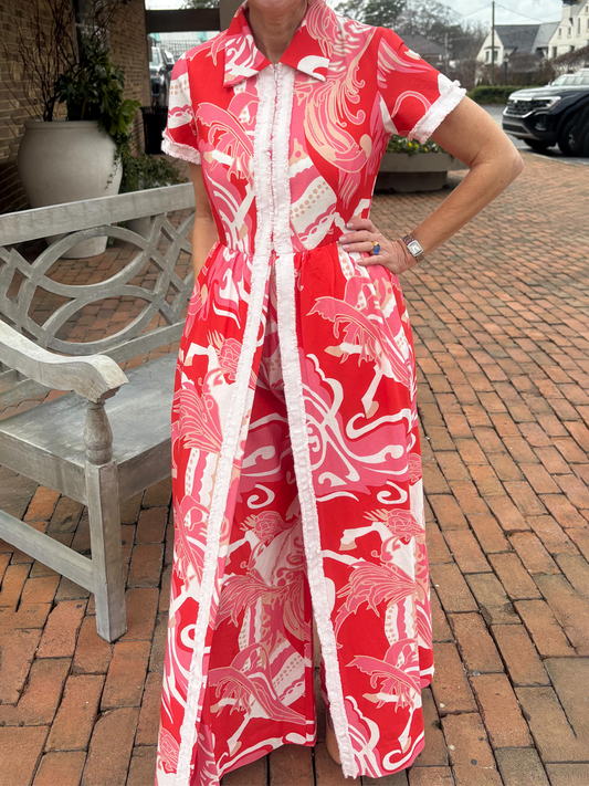 Printed Split-Front Jumpsuit