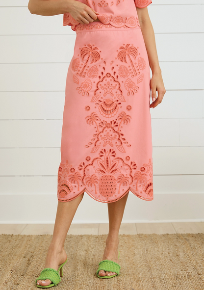 Lace-trimmed ruffle set