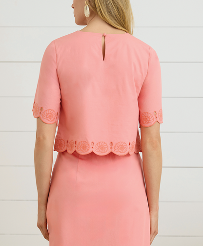 Lace-trimmed ruffle set