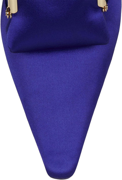Satin high heels with a practical coin purse