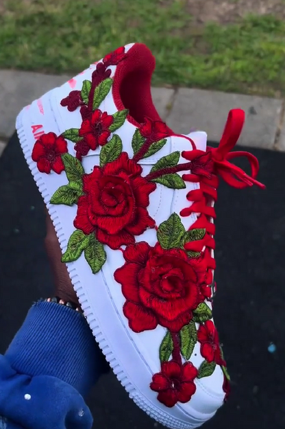 Red Rose Chunky-Lace Sneakers
