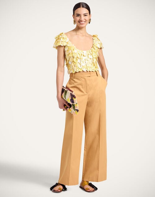 Solid Yellow in Embroidered Paillettes