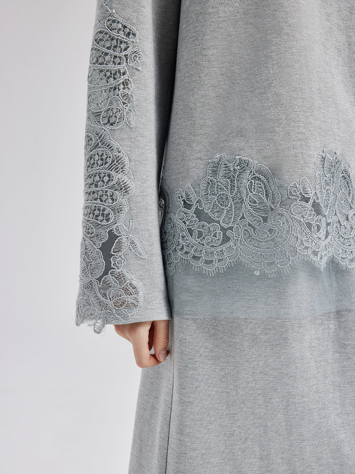 Lace-Detail Knit Set