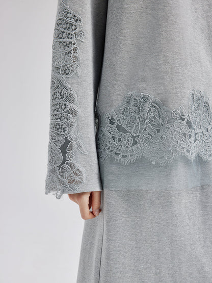 Lace-Detail Knit Set
