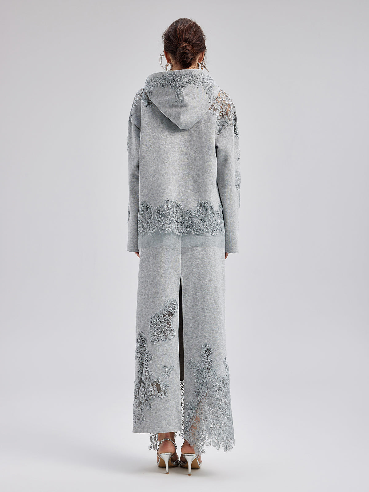 Lace-Detail Knit Set