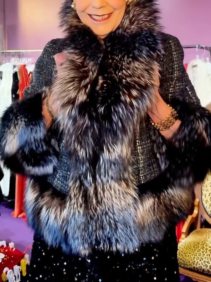 Tweed With Faux Fur Coat