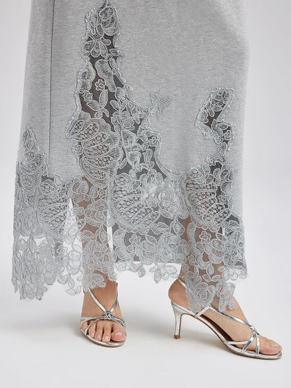 Lace-Detail Knit Set